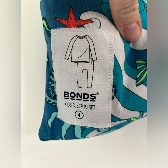 NIB Bonds Waffle Pyjamas Ocean Sea Size 4 - Picture 3 of 8